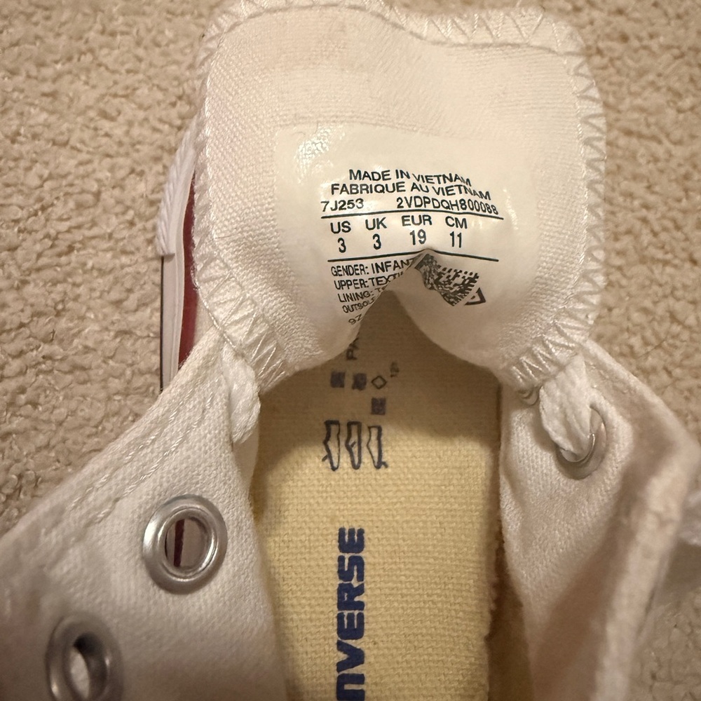 Converse Baby White and Red Sneakers - Picture 4 of 4